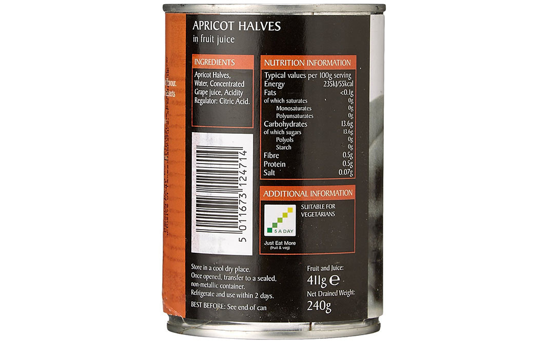 Epicure Apricot Halves In Fruit Juice   Tin  411 grams